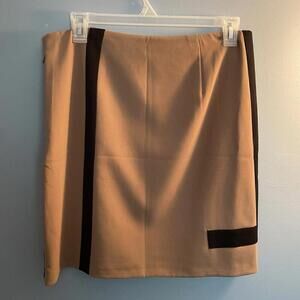 WHBM Sz 14 Brown Sandalwood & Black Pencil Skirt NWT $88